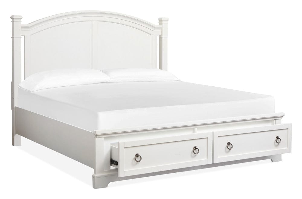 Henry & Mason  -  Whitford Whisper White And Cerused Nutmeg King Panel Storage Bed  - AFA01022 view 2