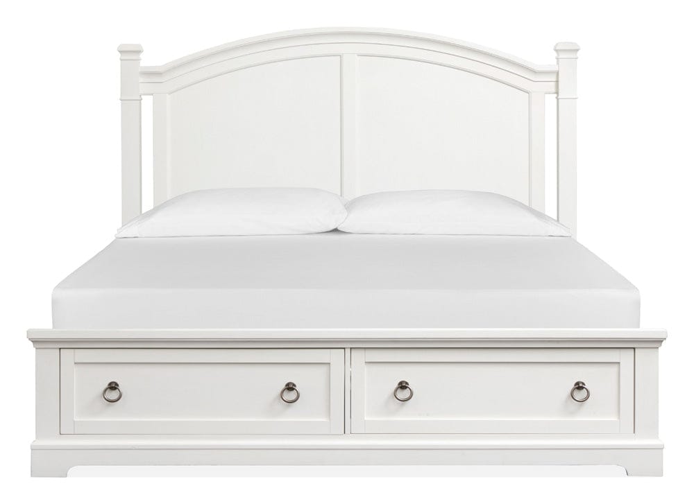 Henry & Mason  -  Whitford Whisper White And Cerused Nutmeg Queen Panel Storage Bed  - AFA01026 view 3