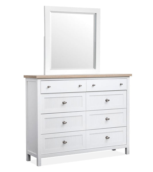 Henry & Mason  -  Windshore Haven White Whisp And Sand Chesser With Portrait Mirror  - AFA01428 view 1