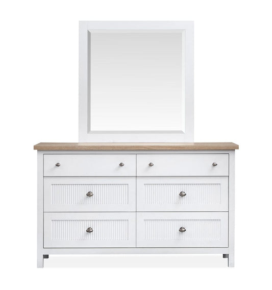 Henry & Mason  -  Windshore Haven White Whisp And Sand Double Drawer Dresser With Portrait Mirror  - AFA01430 view 2