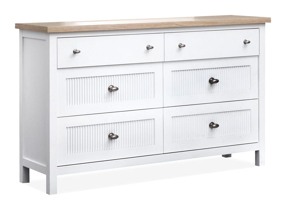 Henry & Mason  -  Windshore Haven White Whisp And Sand Double Drawer Dresser With Portrait Mirror  - AFA01430 view 4