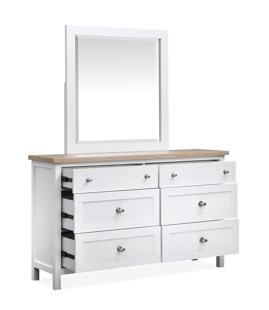 Henry & Mason  -  Windshore Haven White Whisp And Sand Double Drawer Dresser With Portrait Mirror  - AFA01430 view 8