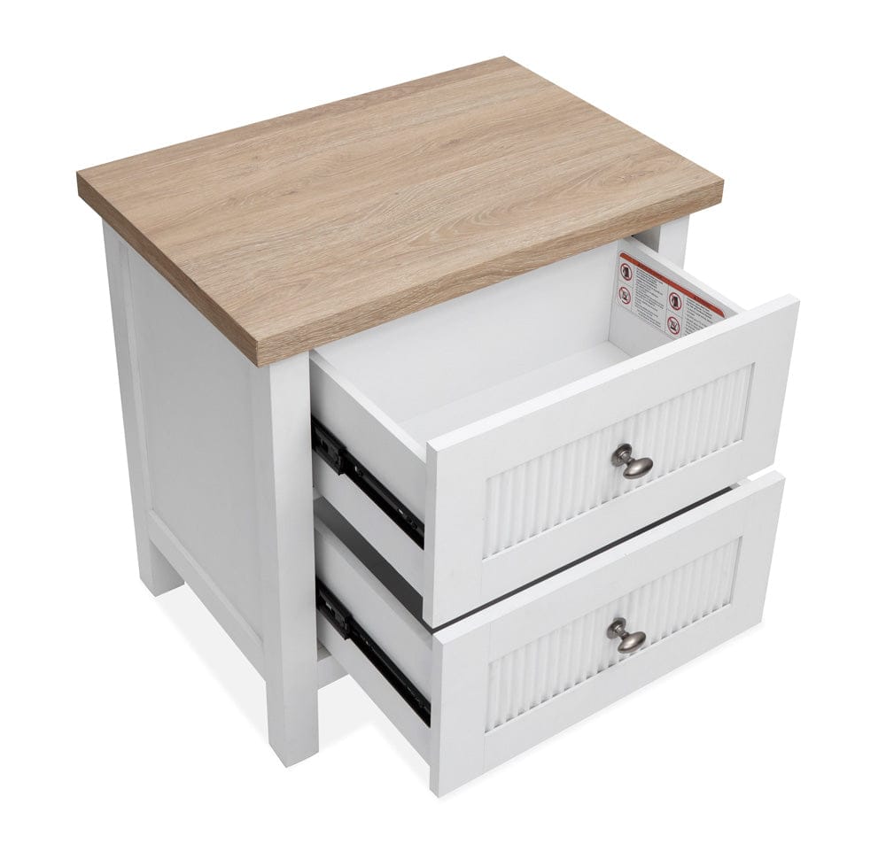 Henry & Mason  -  Windshore Haven White Whisp And Sand Drawer Nightstand  - AFA01432 view 5