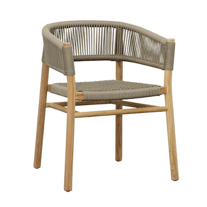 Henry & Mason - Winstone Teak Wood Dining Chair with Taupe Rope - DV7026 veiw 1