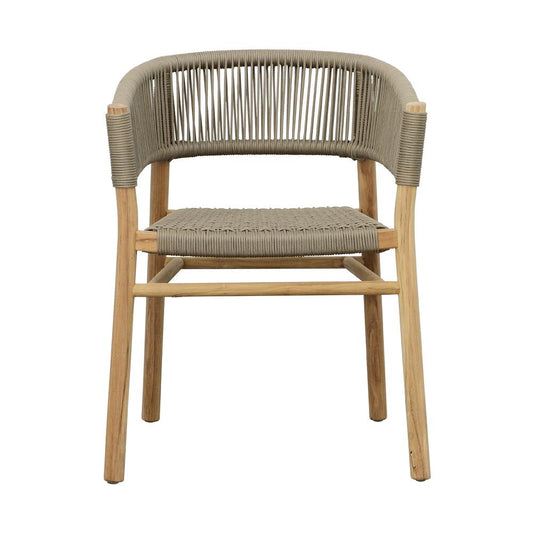 Henry & Mason - Winstone Teak Wood Dining Chair with Taupe Rope - DV7026 veiw 2