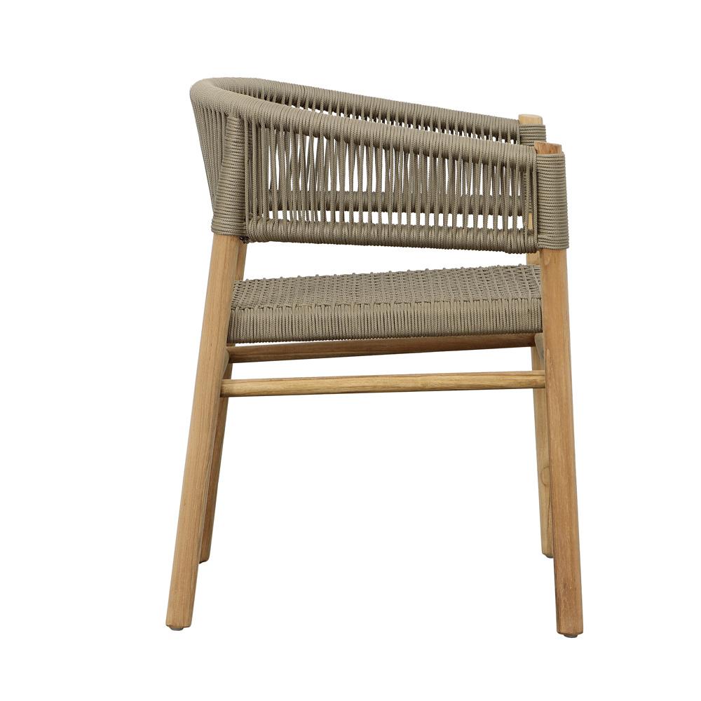Henry & Mason - Winstone Teak Wood Dining Chair with Taupe Rope - DV7026 veiw 3