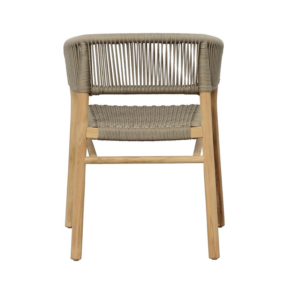 Henry & Mason - Winstone Teak Wood Dining Chair with Taupe Rope - DV7026 veiw 4