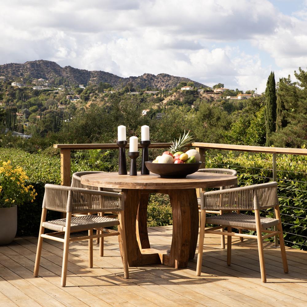 Henry & Mason - Winstone Teak Wood Dining Chair with Taupe Rope - DV7026 veiw 5