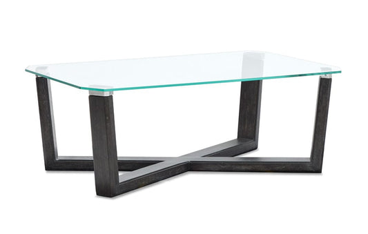 Henry & Mason  -  Wrenford Black Truffle And Clear Glass Rectangular Cocktail Table  - AFA01334 view 1