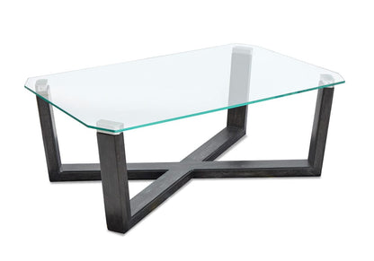 Henry & Mason  -  Wrenford Black Truffle And Clear Glass Rectangular Cocktail Table  - AFA01334 view 2
