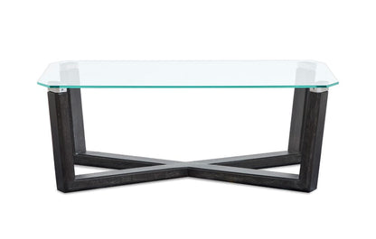 Henry & Mason  -  Wrenford Black Truffle And Clear Glass Rectangular Cocktail Table  - AFA01334 view 3