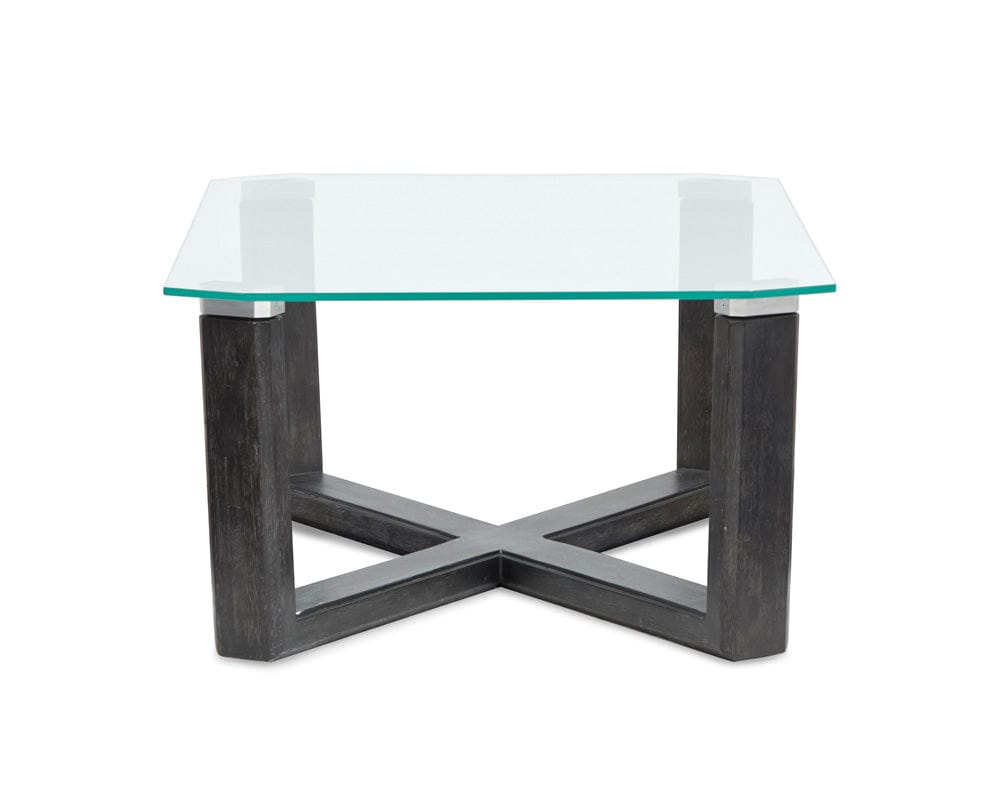 Henry & Mason  -  Wrenford Black Truffle And Clear Glass Rectangular Cocktail Table  - AFA01334 view 4