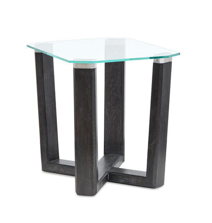 Henry & Mason  -  Wrenford Black Truffle And Clear Glass Rectangular End Table  - AFA01335 view 1