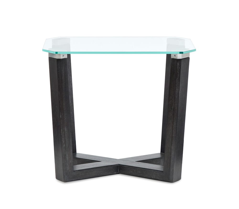 Henry & Mason  -  Wrenford Black Truffle And Clear Glass Rectangular End Table  - AFA01335 view 4
