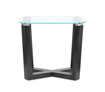 Henry & Mason  -  Wrenford Black Truffle And Clear Glass Rectangular End Table  - AFA01335 view 4