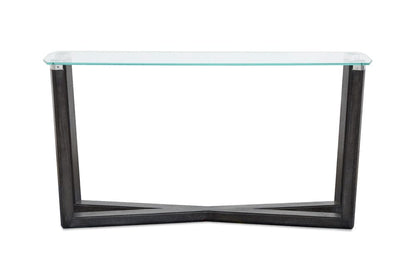 Henry & Mason  -  Wrenford Black Truffle And Clear Glass Rectangular Sofa Table  - AFA01336 view 3
