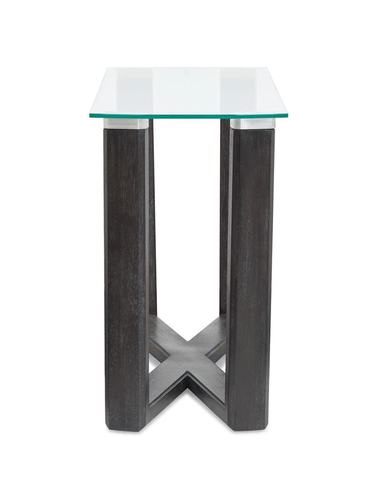 Henry & Mason  -  Wrenford Black Truffle And Clear Glass Rectangular Sofa Table  - AFA01336 view 4