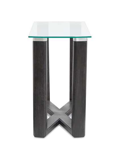 Henry & Mason  -  Wrenford Black Truffle And Clear Glass Rectangular Sofa Table  - AFA01336 view 4