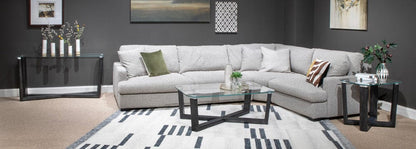 Henry & Mason  -  Wrenford Black Truffle And Clear Glass Rectangular Sofa Table  - AFA01336 view 6