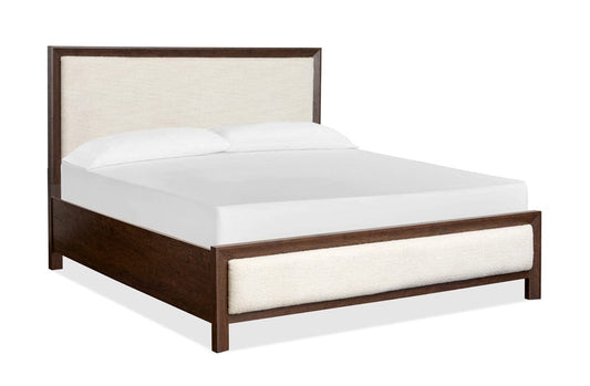 Henry & Mason  -  Wrenwyn Columbian Walnut King Upholstered Panel Bed  - AFA01076 view 1