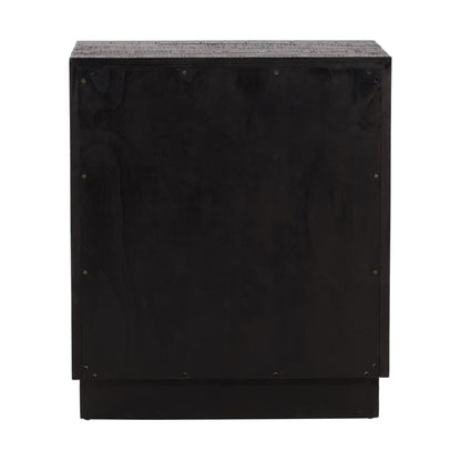 Henry & Mason - Wyandott Pine Wood 3 Drawer Nightstand in Blak with Nickle Pulls - DV7226 veiw 4