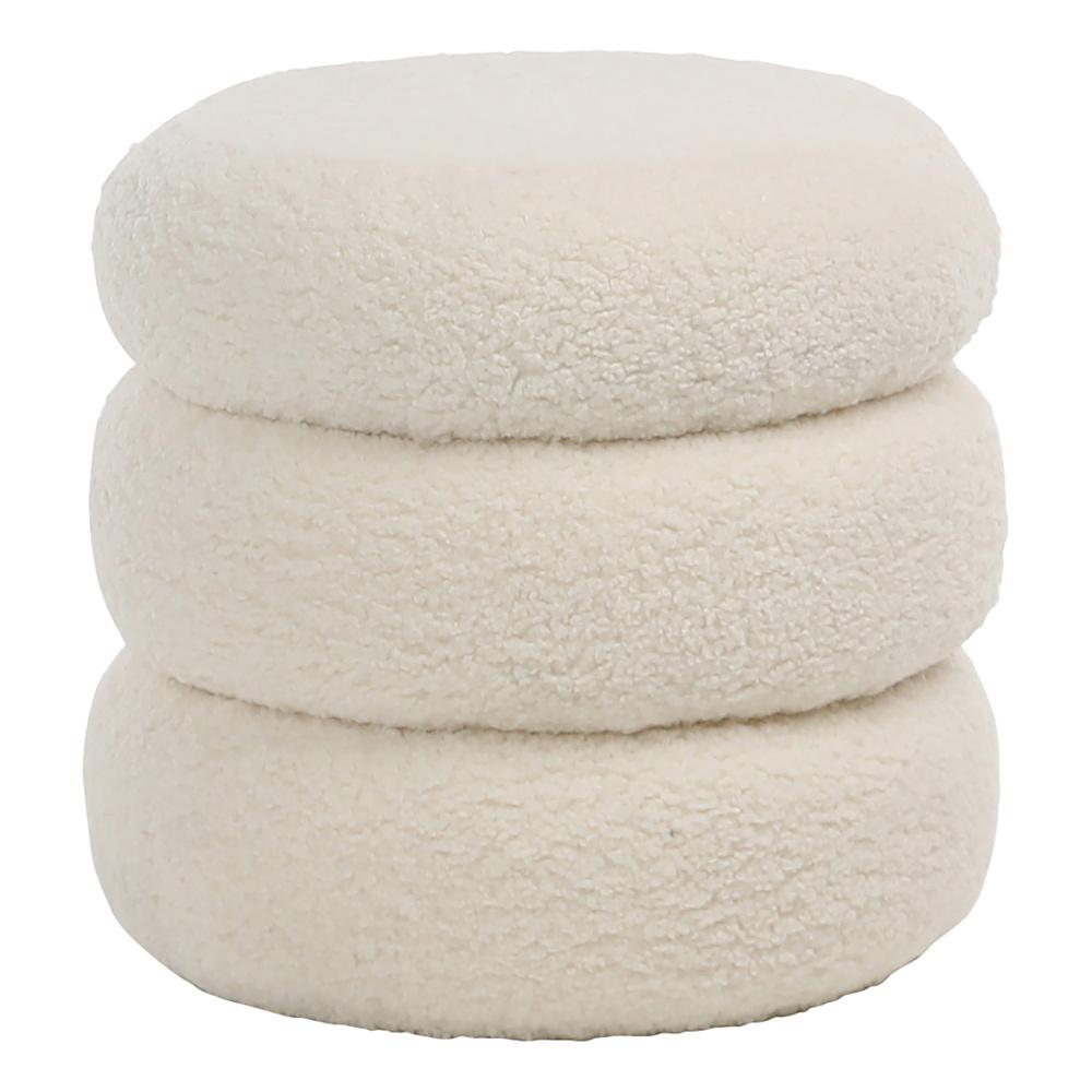 Henry & Mason - Yolan 18in Round Stacked Faux Sheepskin Ottoman - DV7373 veiw 1