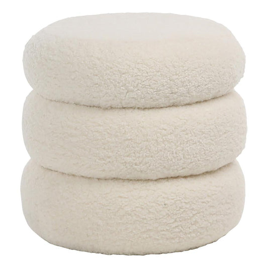 Henry & Mason - Yolan 18in Round Stacked Faux Sheepskin Ottoman - DV7373 veiw 1