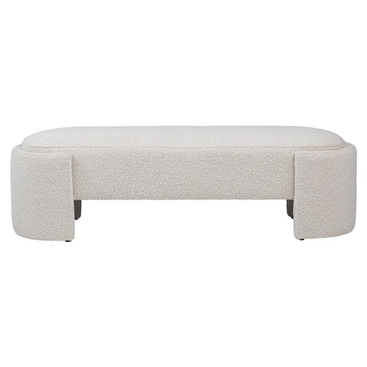 Henry & Mason - Zhytlo Bench in Off White Boucle Upholstery - DV7376 veiw 2