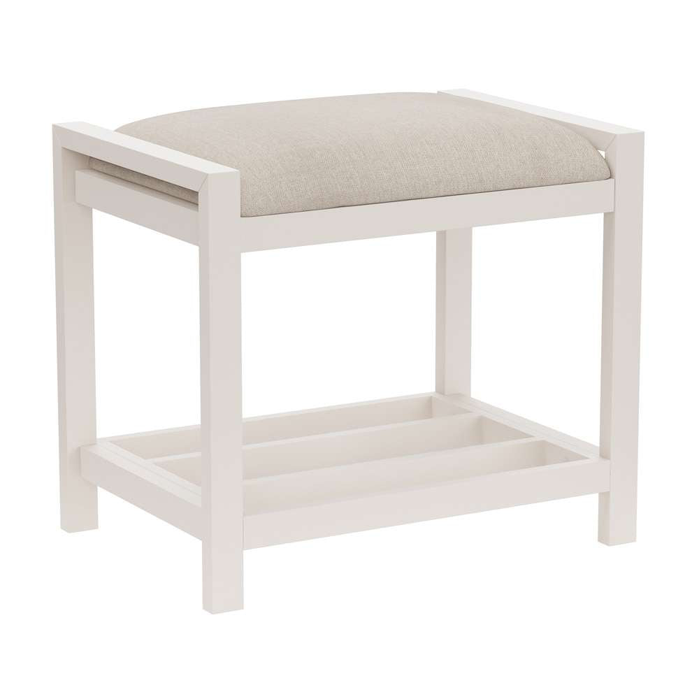 Hillsdale Furniture - Amelia Backless Wood Vanity Stool, White - 51031H view 1