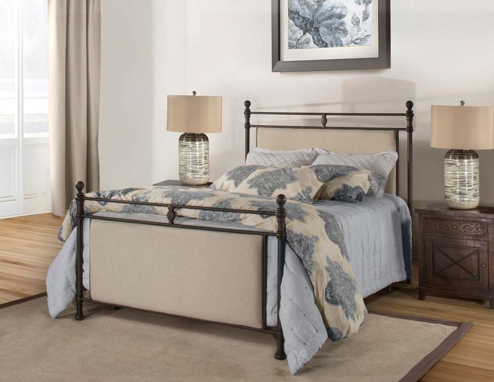 Hillsdale Furniture - Ashley King Upholstered Panel Headboard with Frame, Linen Stone - 2137BKR veiw 2