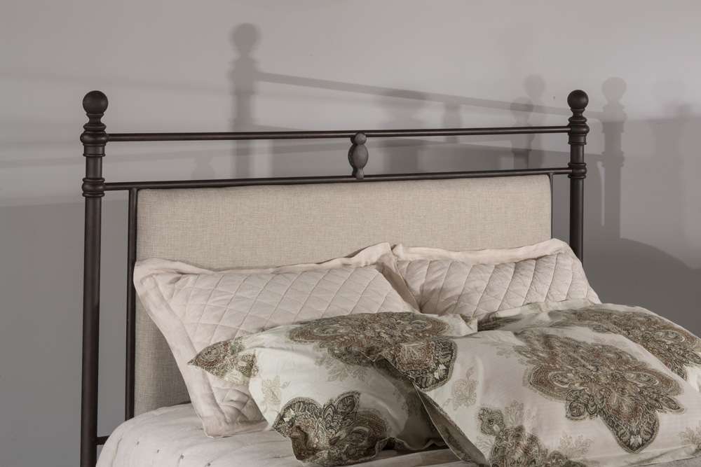 Hillsdale Furniture - Ashley Queen Upholstered Panel Headboard with Frame, Linen Stone - 2137HQR veiw 2