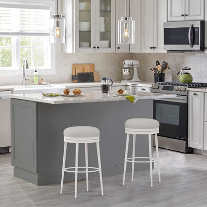 Hillsdale Furniture - Aubrie Metal Backless Counter Height Swivel Stool, White - 4556-828 veiw 2