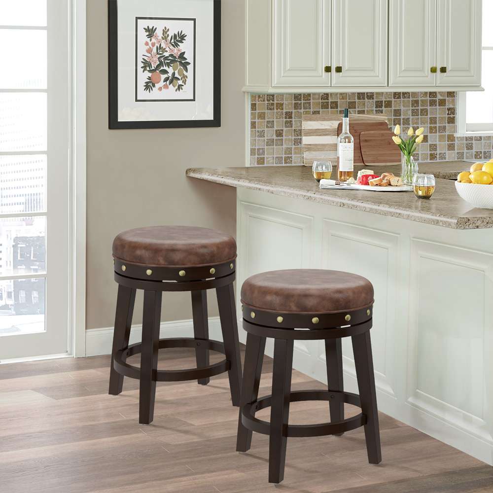 Hillsdale Furniture - Benard Wood Backless Counter Height Swivel Stool, Deep Smoke Brown - 5990-826 veiw 2