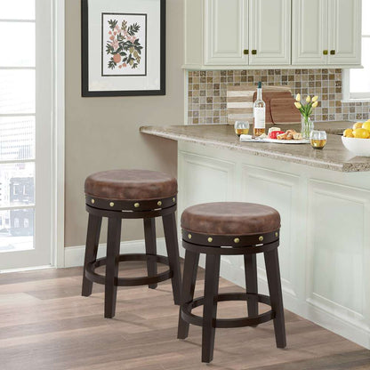 Hillsdale Furniture - Benard Wood Backless Counter Height Swivel Stool, Deep Smoke Brown - 5990-826 veiw 2