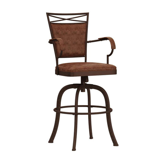 Hillsdale Furniture - Bridgetown Metal Bar Height Swivel Stool, Aged Bronze - 5759-830 veiw 1