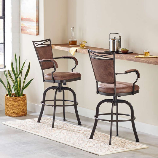 Hillsdale Furniture - Bridgetown Metal Bar Height Swivel Stool, Aged Bronze - 5759-830 veiw 2