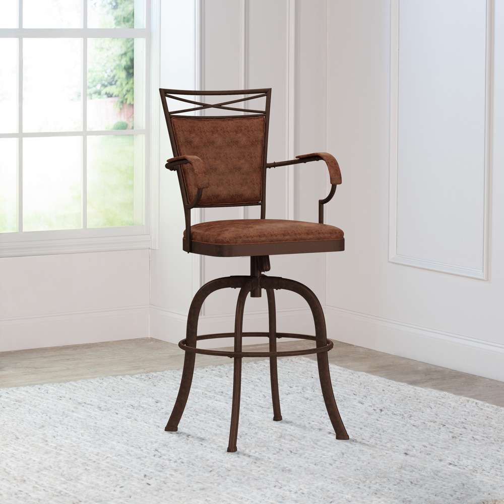 Hillsdale Furniture - Bridgetown Metal Bar Height Swivel Stool, Aged Bronze - 5759-830 veiw 3