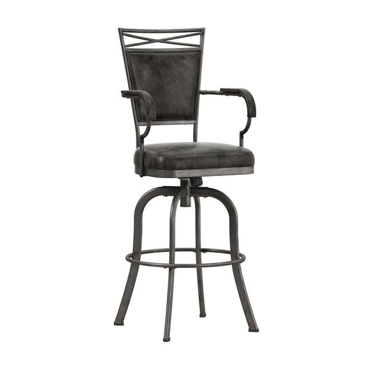 Hillsdale Furniture - Bridgetown Metal Bar Height Swivel Stool, Pewter - 5331-830 veiw 1