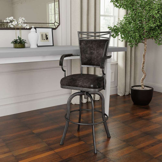 Hillsdale Furniture - Bridgetown Metal Bar Height Swivel Stool, Pewter - 5331-830 veiw 2