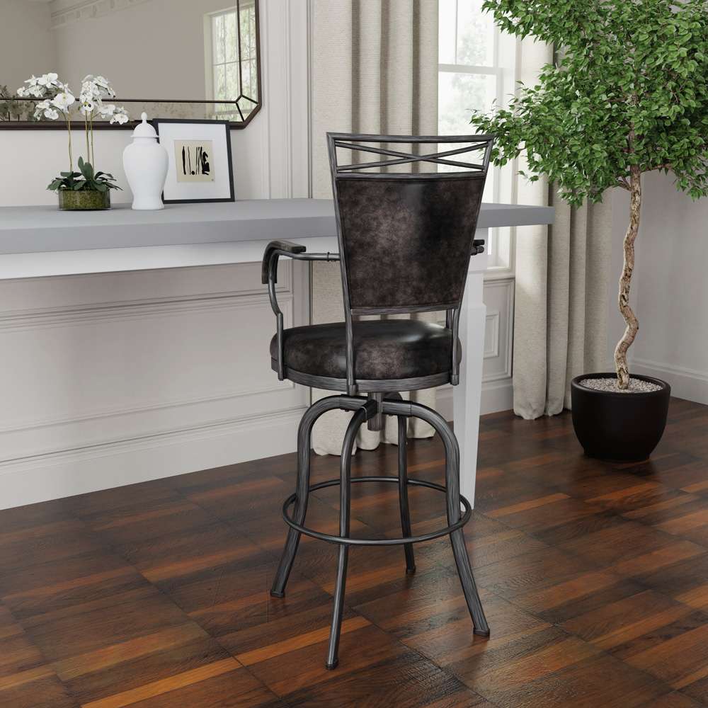 Hillsdale Furniture - Bridgetown Metal Bar Height Swivel Stool, Pewter - 5331-830 veiw 3