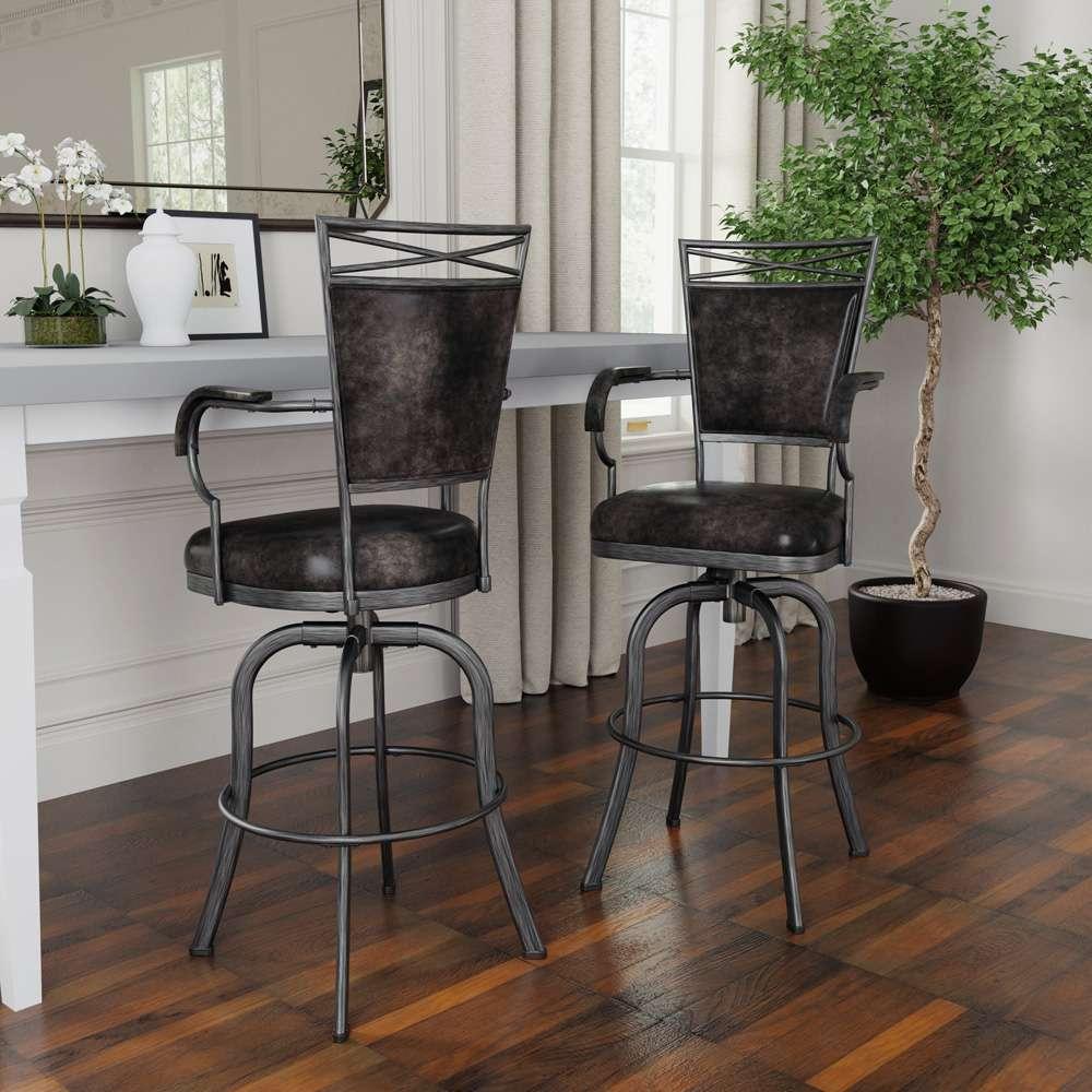 Hillsdale Furniture - Bridgetown Metal Bar Height Swivel Stool, Pewter - 5331-830 veiw 4