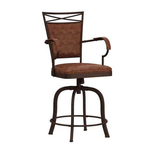 Hillsdale Furniture - Bridgetown Metal Counter Height Swivel Stool, Aged Bronze - 5759-826 veiw 1