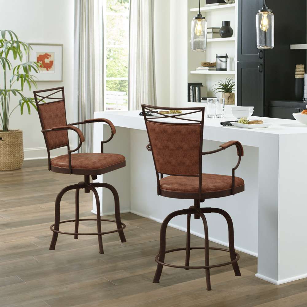 Hillsdale Furniture - Bridgetown Metal Counter Height Swivel Stool, Aged Bronze - 5759-826 veiw 2