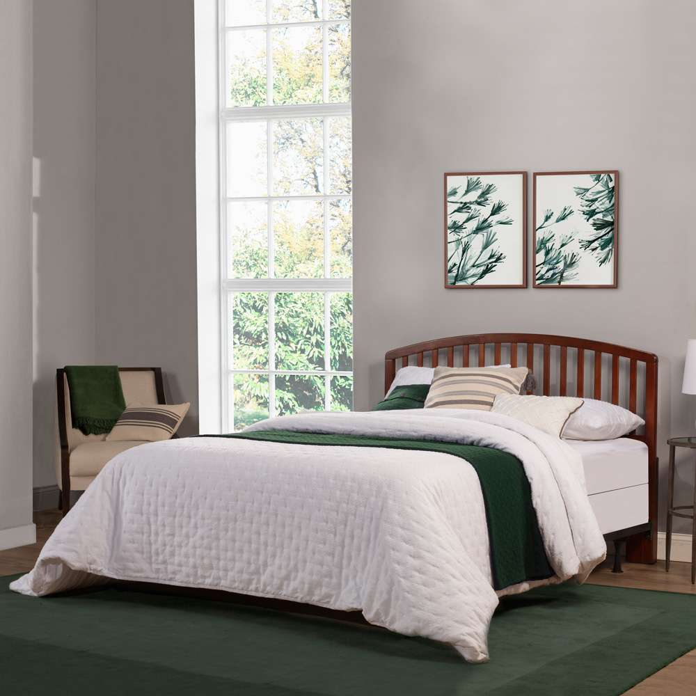 Hillsdale Furniture - Carolina Wood Full/Queen Headboard with Frame, Walnut - 1593HFQR veiw 2