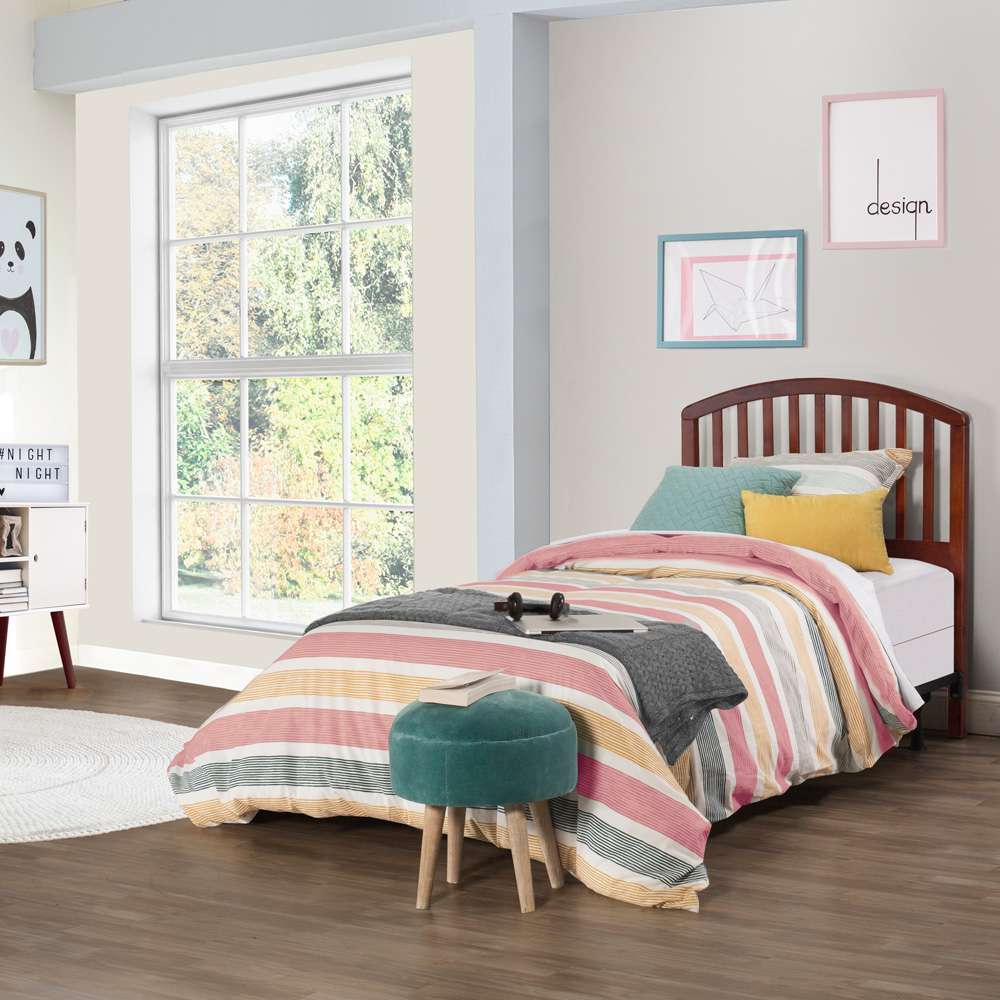 Hillsdale Furniture - Carolina Wood Twin Headboard with Frame, Walnut - 1593HTWR veiw 2