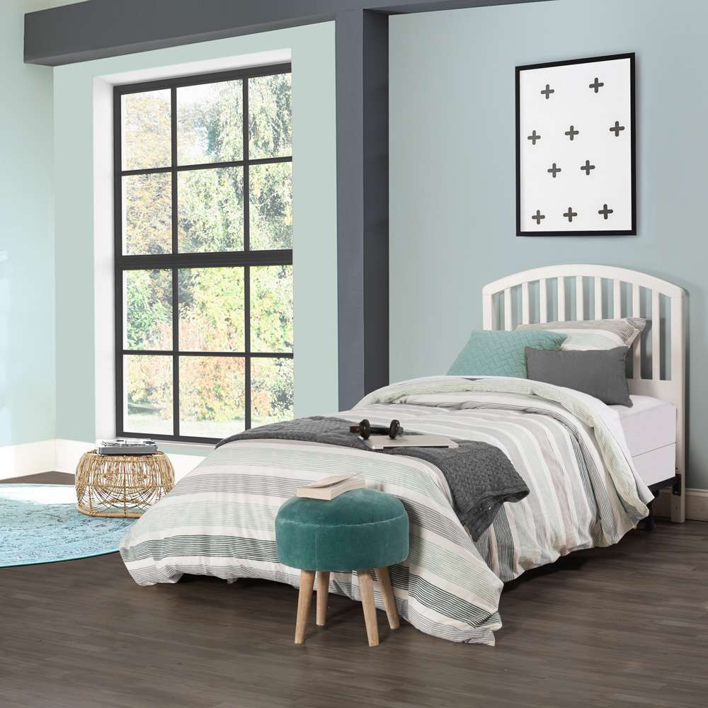 Hillsdale Furniture - Carolina Wood Twin Headboard with Frame, White - 1109HTWR veiw 2