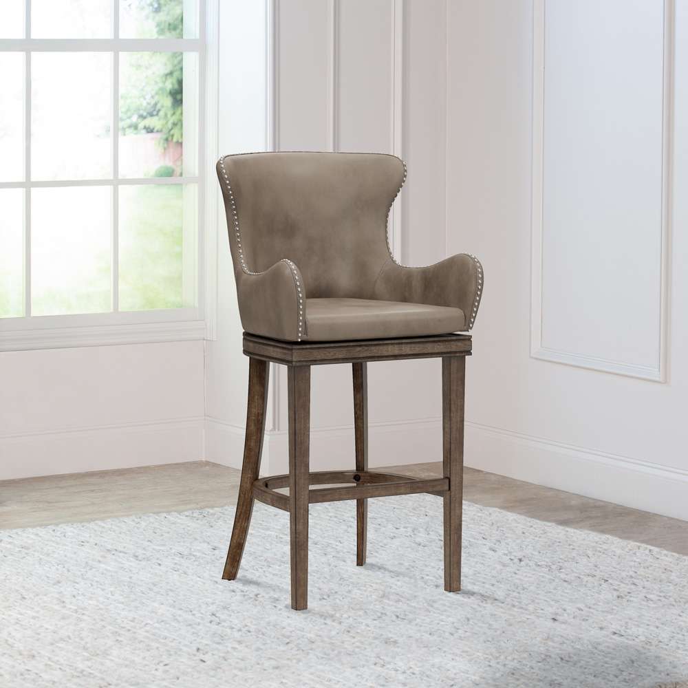 Hillsdale Furniture - Caydena Wood Bar Height Return Swivel Stool, Smoke Brown - 4346-830 veiw 3