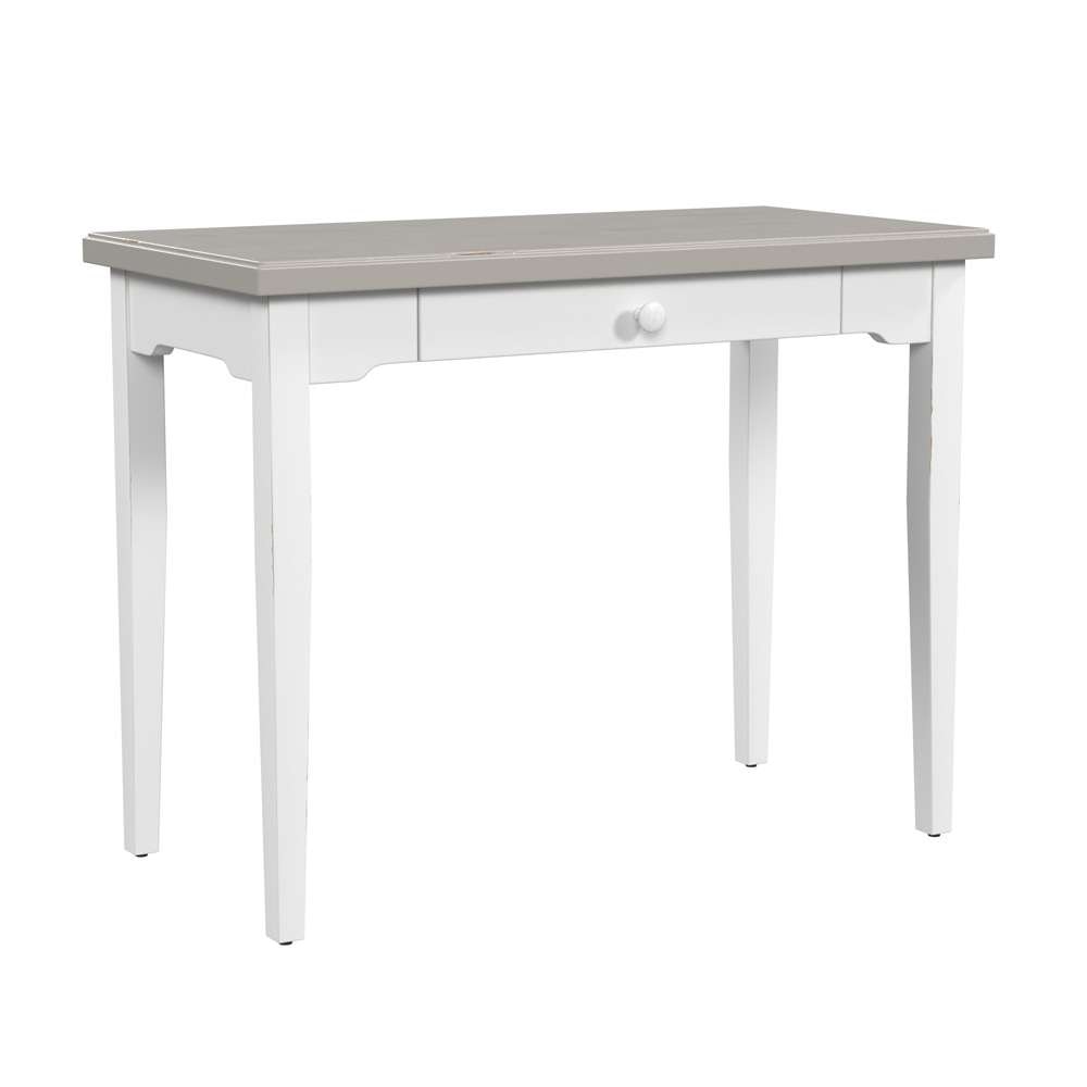 Hillsdale Furniture - Clarion Wood 1 Drawer Desk, Sea White with Distressed Gray Top - 4542-890 veiw 1