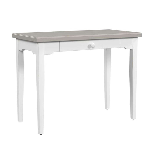 Hillsdale Furniture - Clarion Wood 1 Drawer Desk, Sea White with Distressed Gray Top - 4542-890 veiw 1