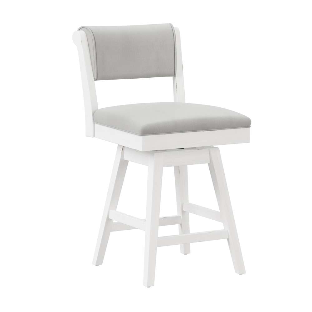 Hillsdale Furniture - Clarion Wood and Upholstered Counter Height Swivel Stool, Sea White - 4542-827 veiw 1
